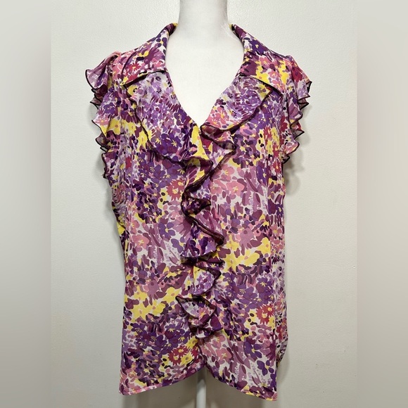 Marc Cain Floral Ruffle Blouse - Picture 1 of 10